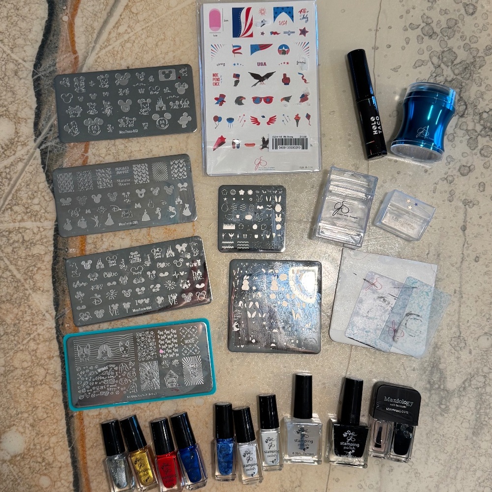 Nail Stamping LOT - Disney, 4th of July, Dogs, etc